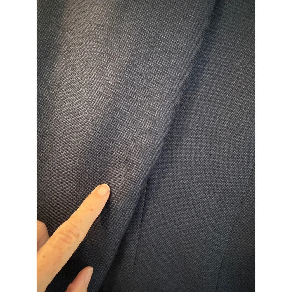 Jos. A. Bank‎ Mens 44R Navy Blue Wool Silk Ramie Two Button Blazer Sport Coat